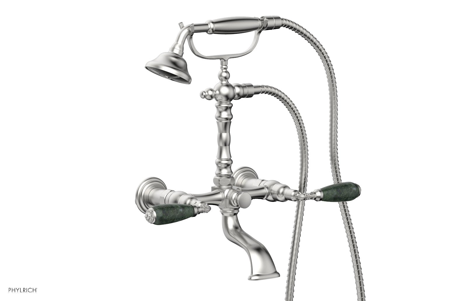 VALENCIA Exposed Tub & Hand Shower - Green Marble Lever Handle K2393-42