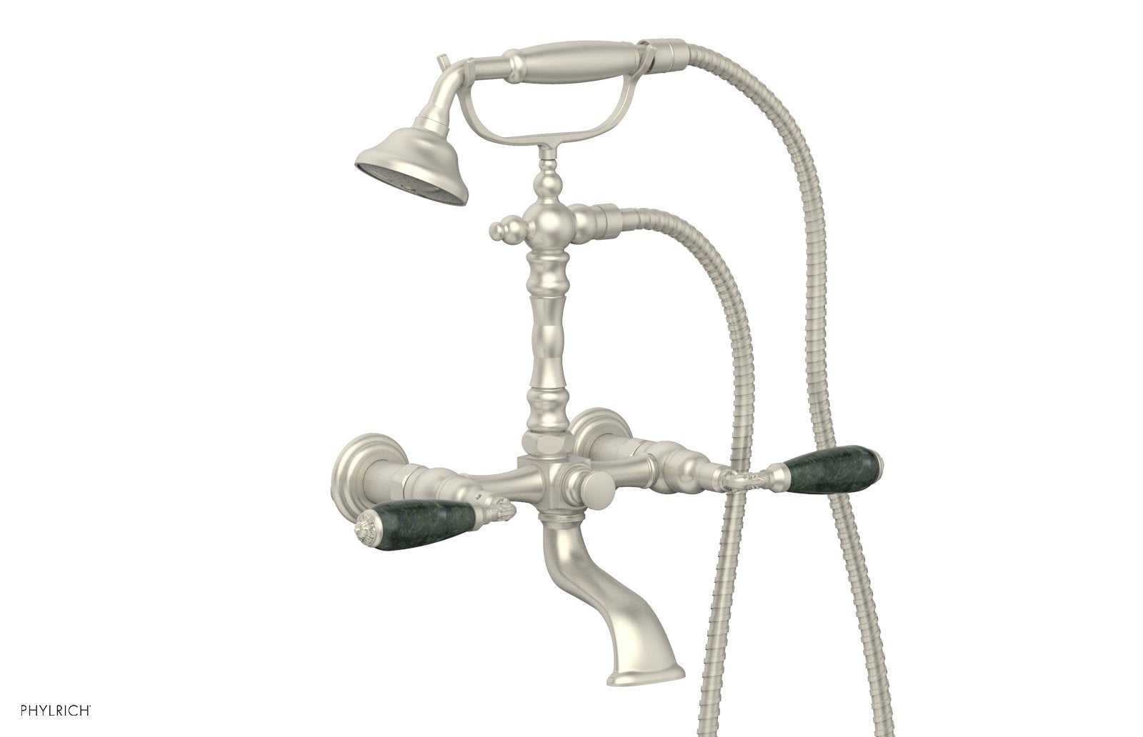 VALENCIA Exposed Tub & Hand Shower - Green Marble Lever Handle K2393-42