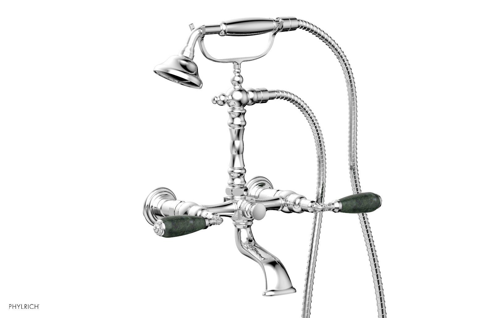 VALENCIA Exposed Tub & Hand Shower - Green Marble Lever Handle K2393-42