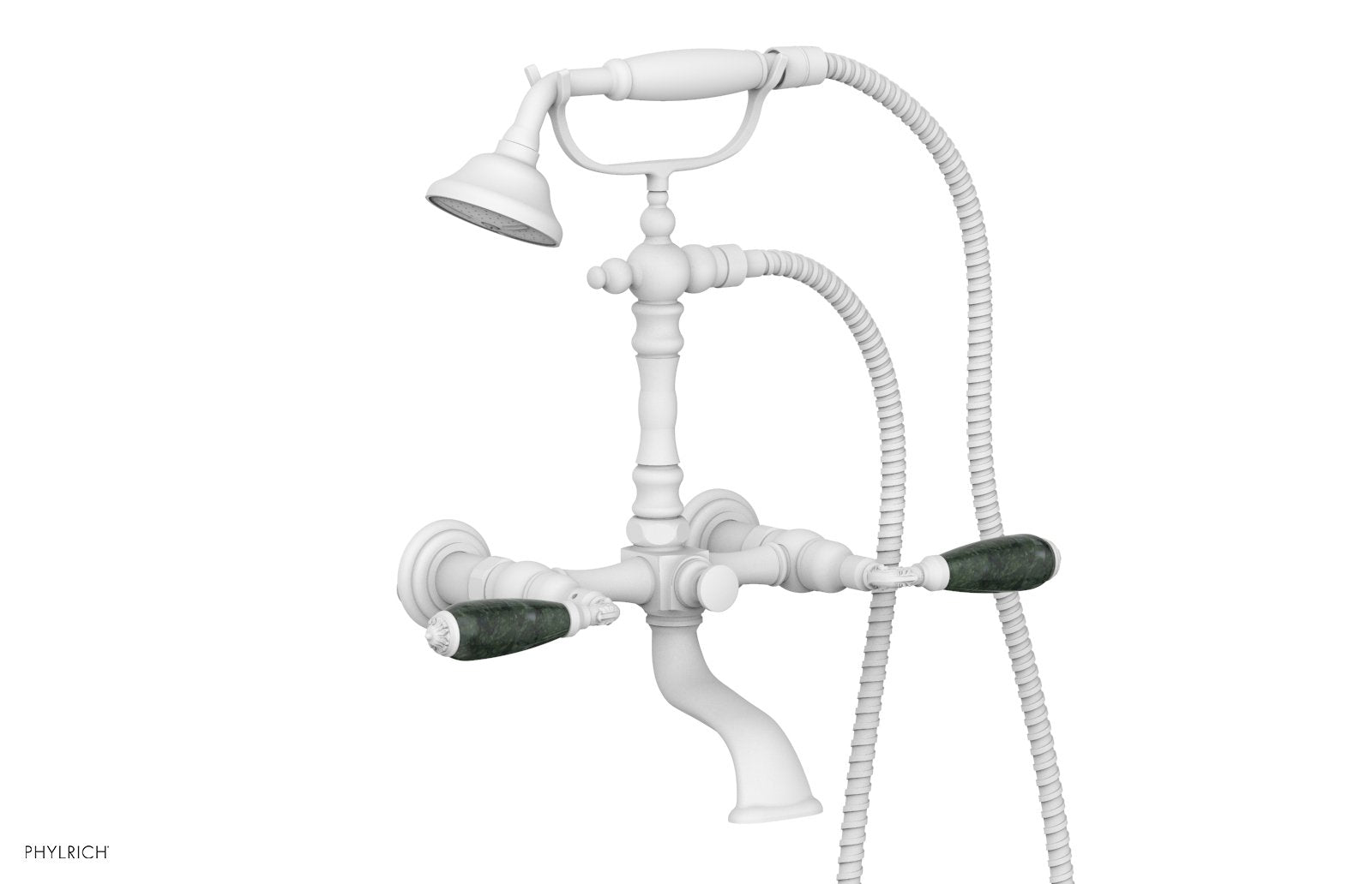 VALENCIA Exposed Tub & Hand Shower - Green Marble Lever Handle K2393-42