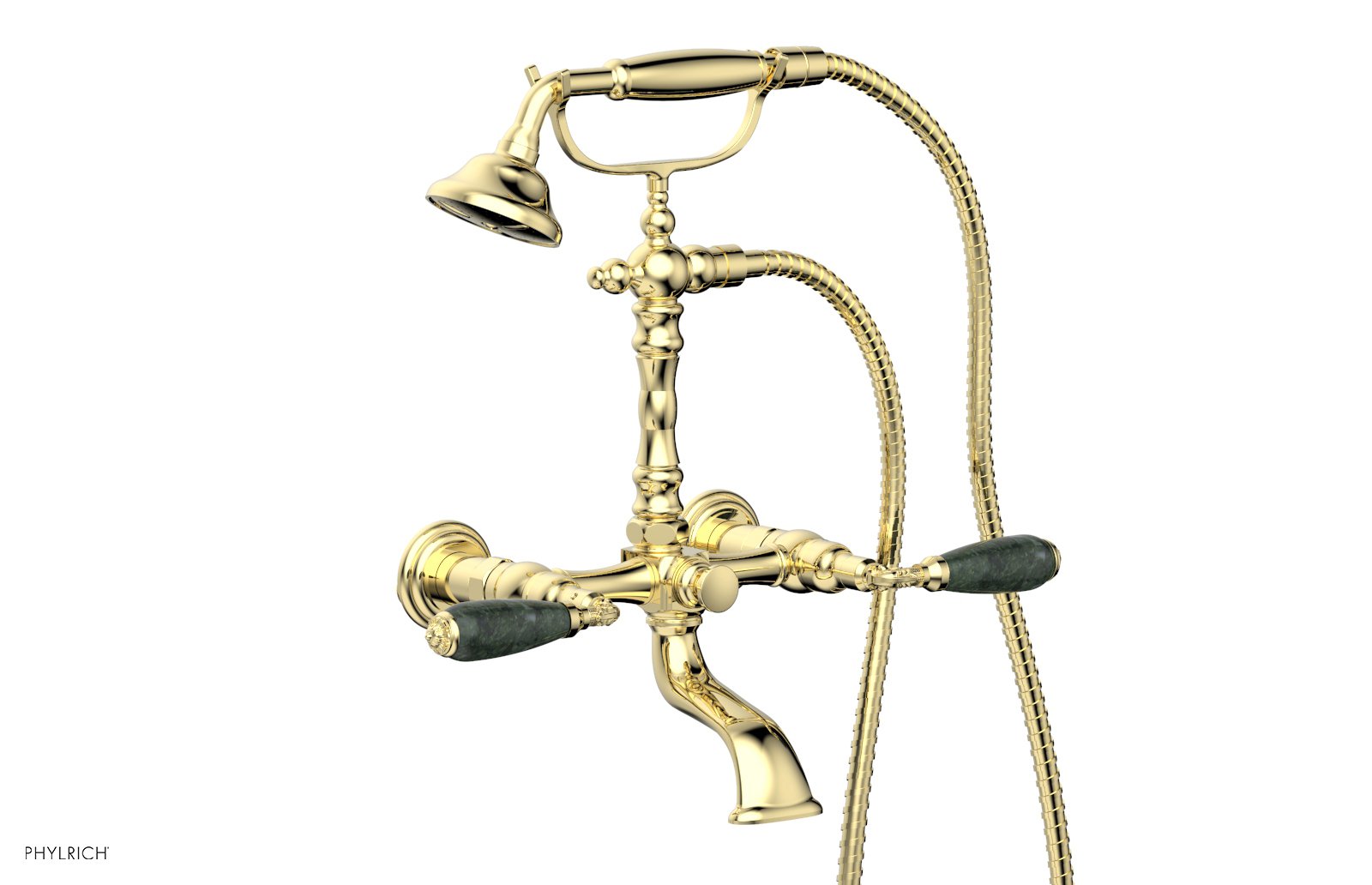 VALENCIA Exposed Tub & Hand Shower - Green Marble Lever Handle K2393-42