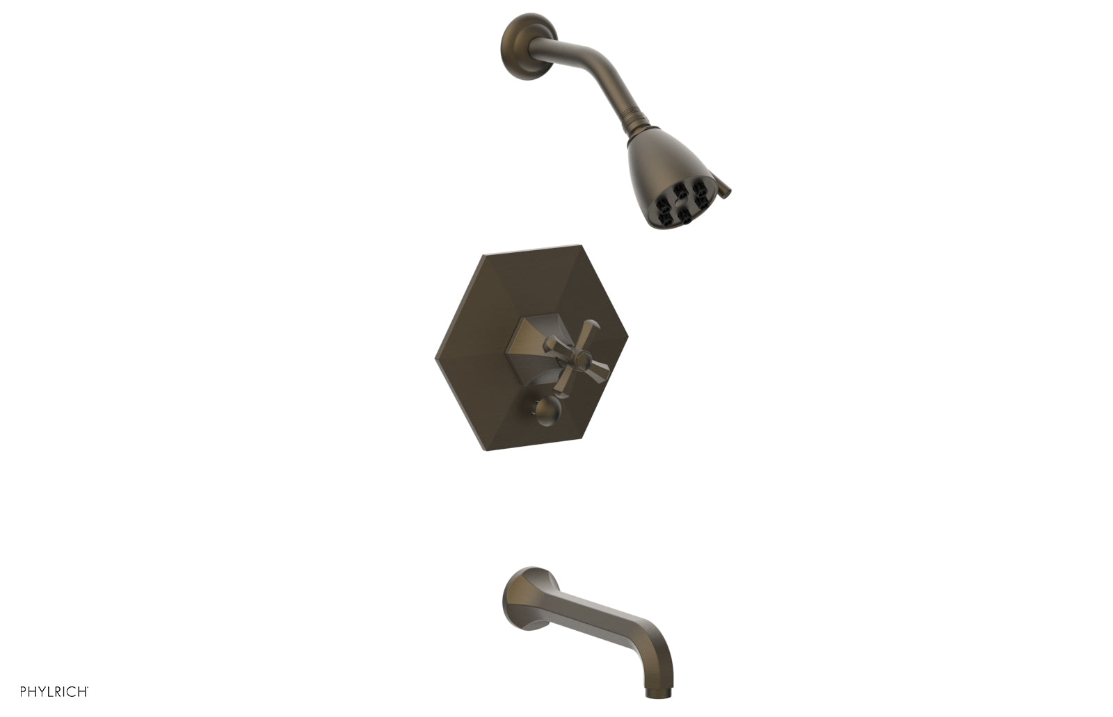 LE VERRE & LA CROSSE Pressure Balance Tub and Shower Set - Cross Handle PB2171