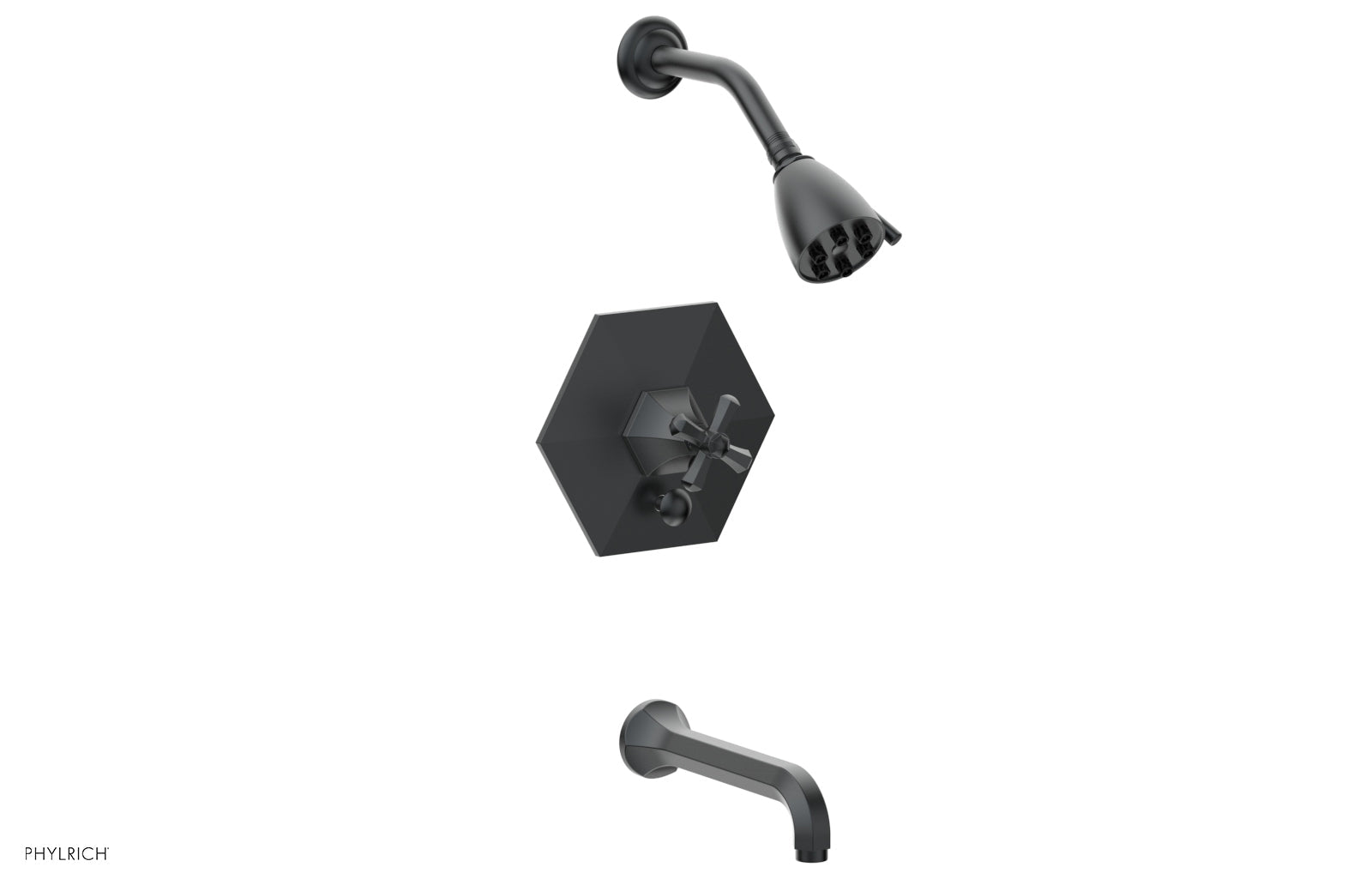 LE VERRE & LA CROSSE Pressure Balance Tub and Shower Set - Cross Handle PB2171