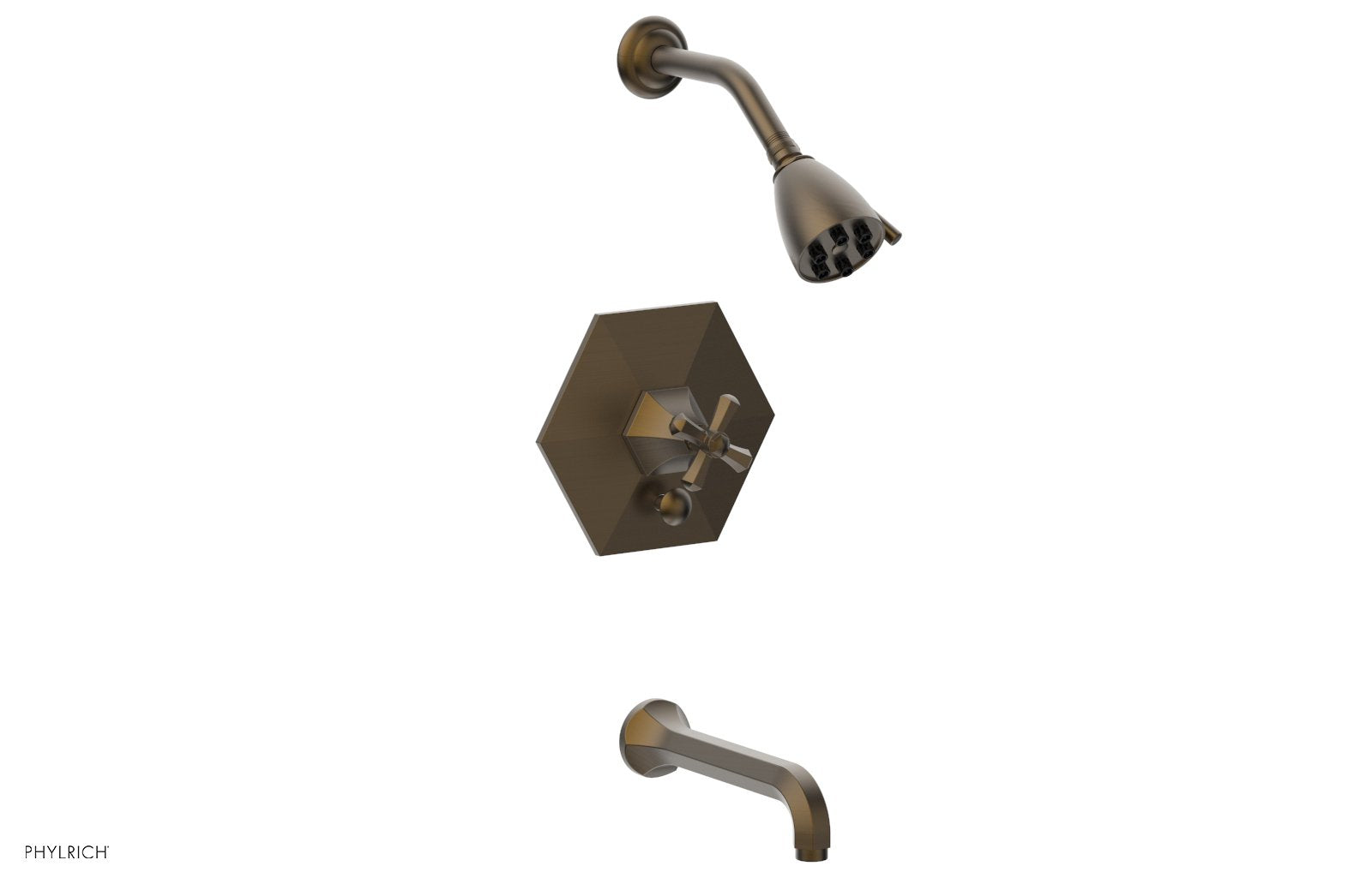 LE VERRE & LA CROSSE Pressure Balance Tub and Shower Set - Cross Handle PB2171