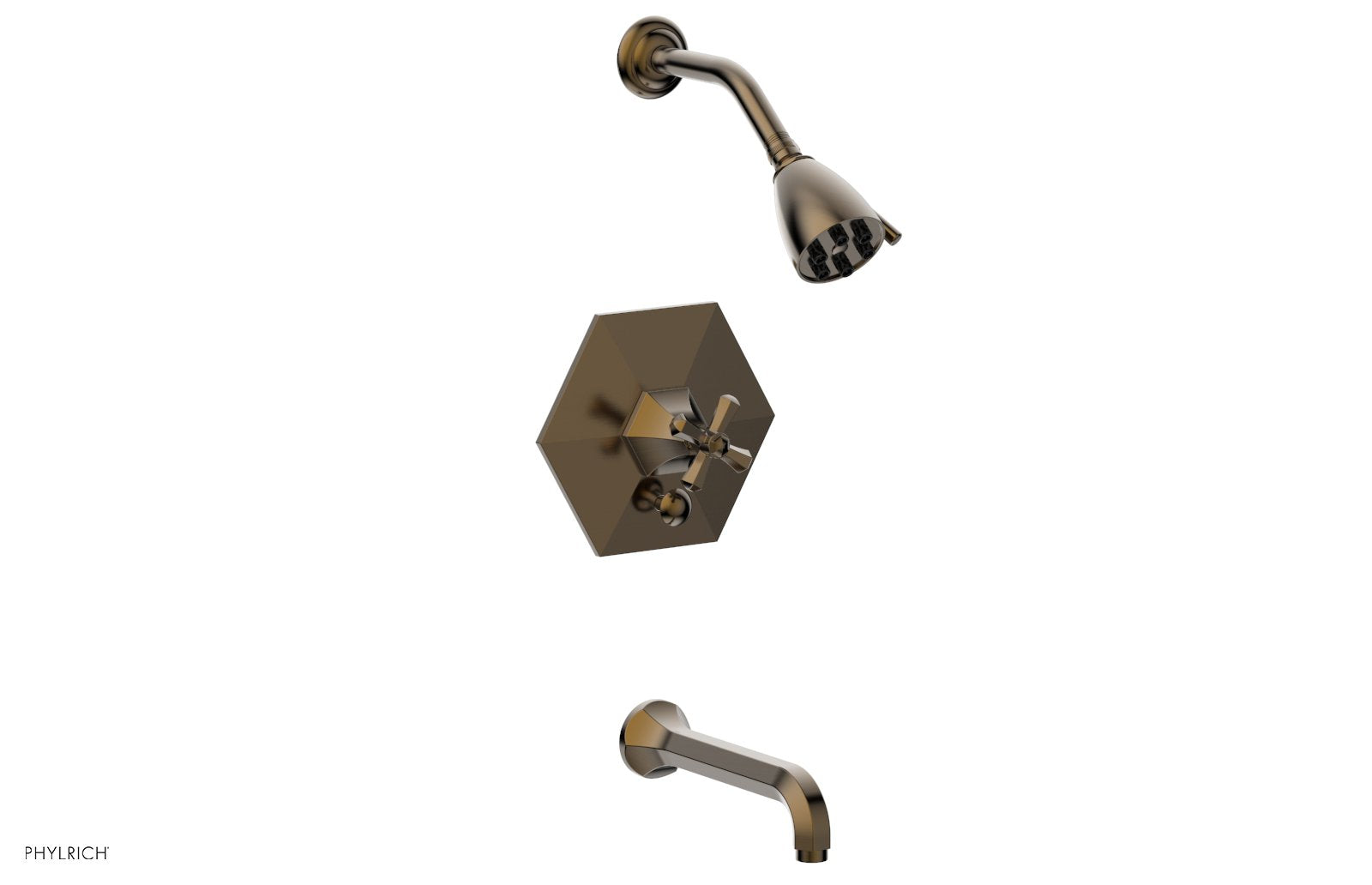 LE VERRE & LA CROSSE Pressure Balance Tub and Shower Set - Cross Handle PB2171