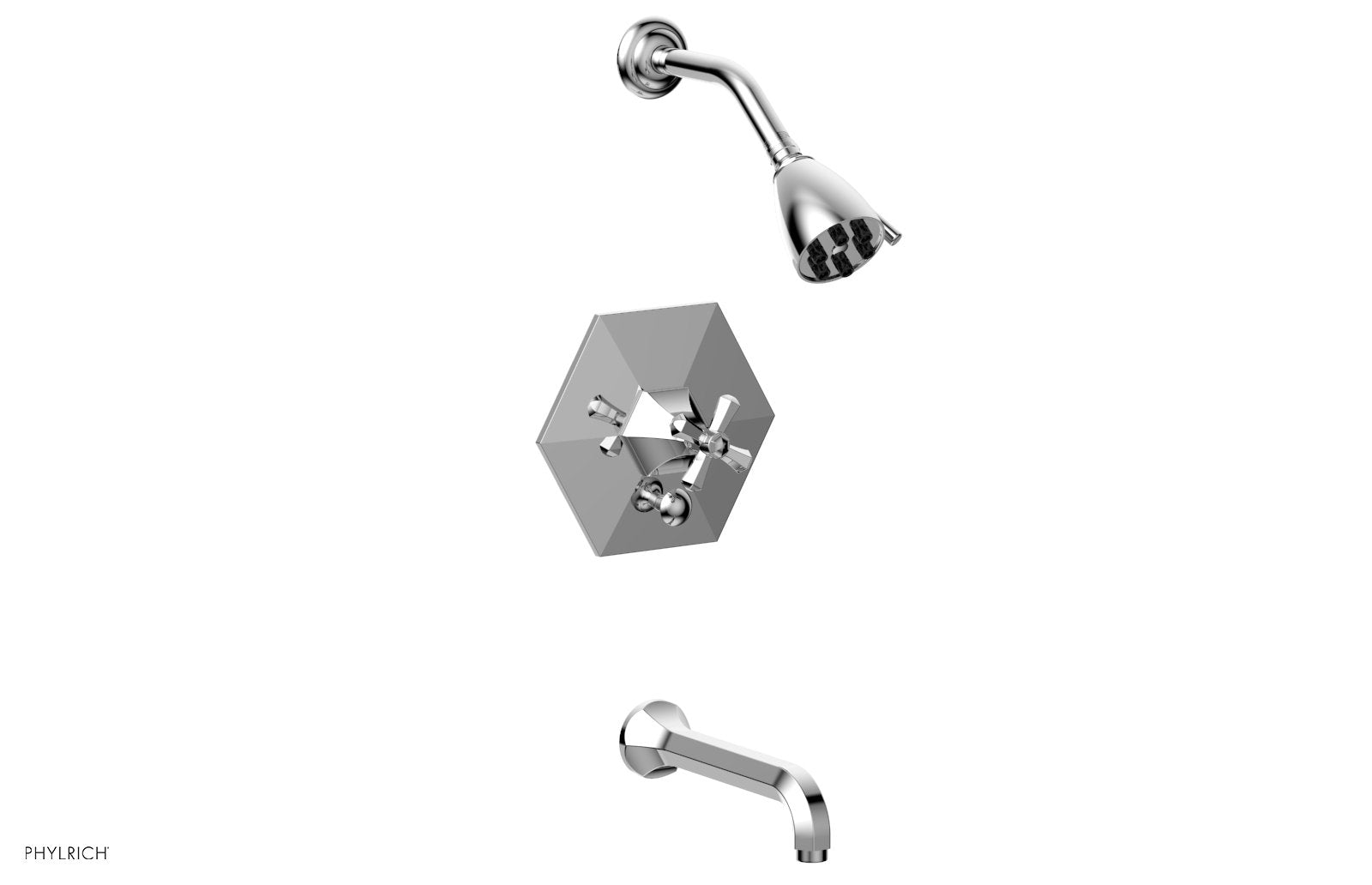 LE VERRE & LA CROSSE Pressure Balance Tub and Shower Set - Cross Handle PB2171