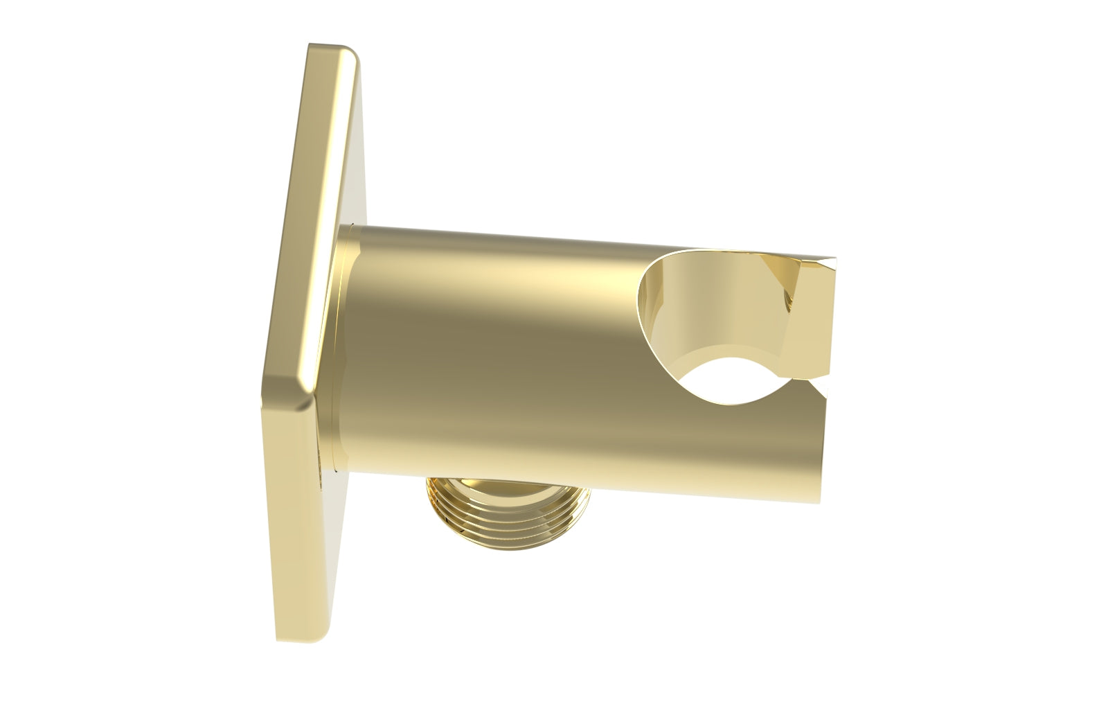 Dax Brass Square Hand Shower Holder with Hose Connector, Brushed Nickel, Silver