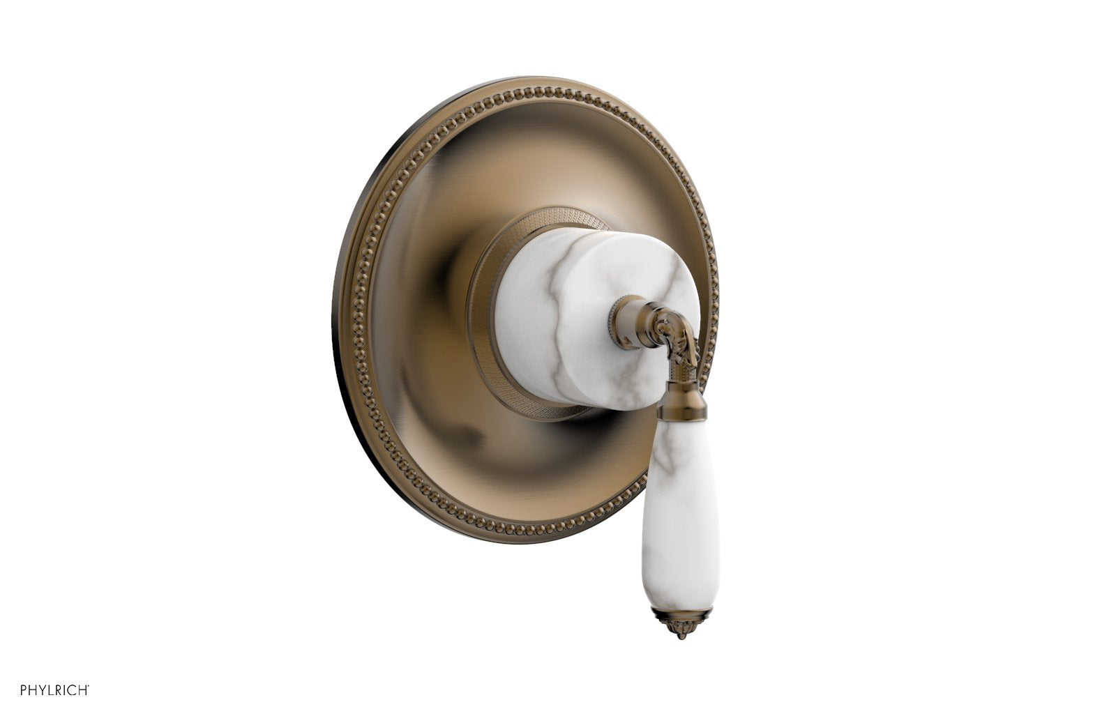 VALENCIA - Thermostatic Shower Trim, White Marble Lever Handle TH338B