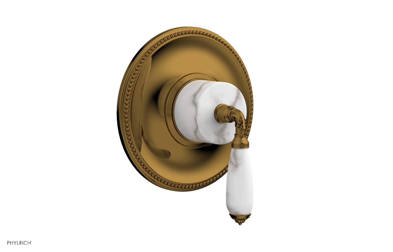 VALENCIA - Thermostatic Shower Trim, White Marble Lever Handle TH338B