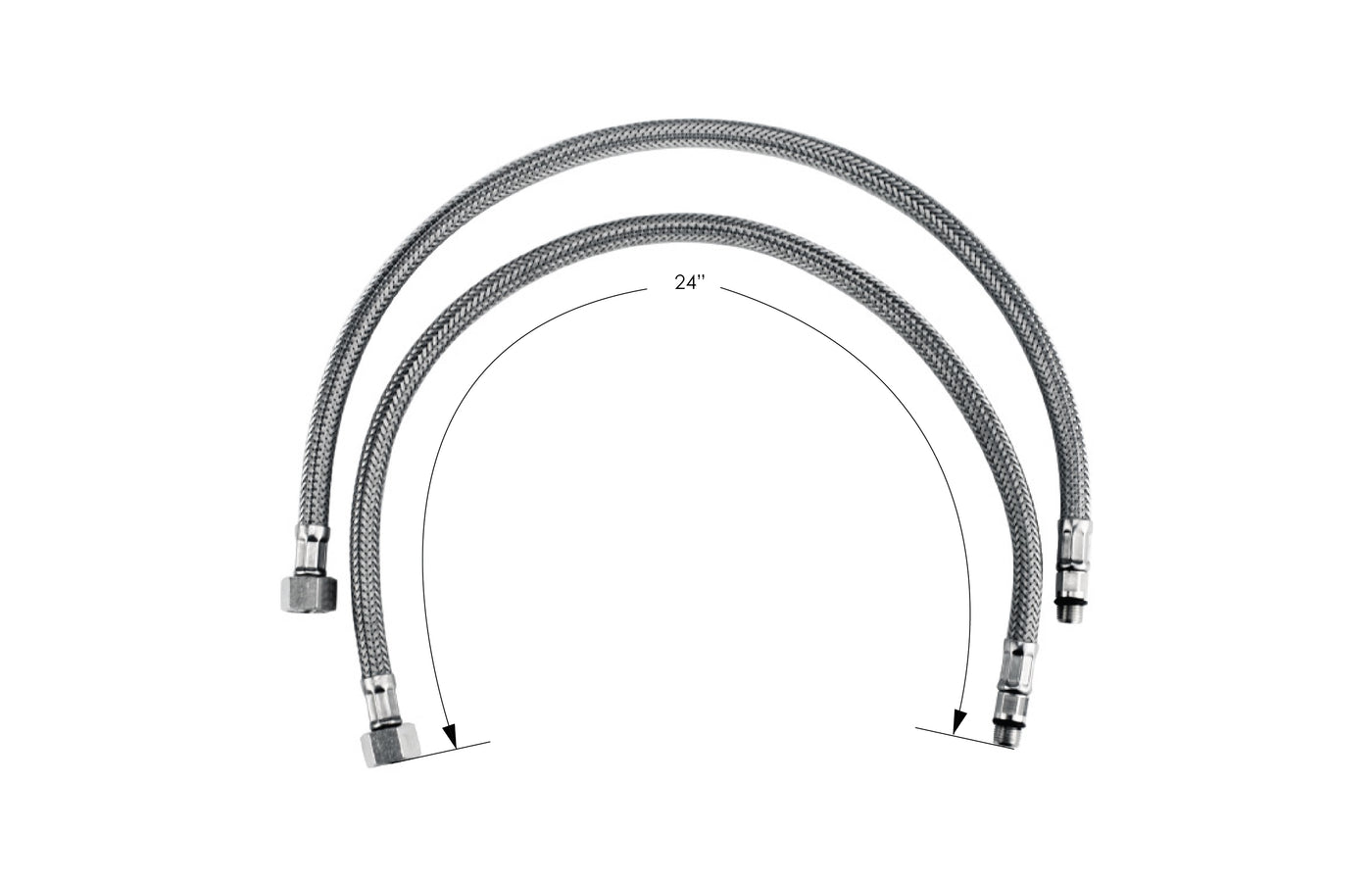 1 Pair of 24" Hoses for Single hole bar and bidet faucet Kit - VB19002