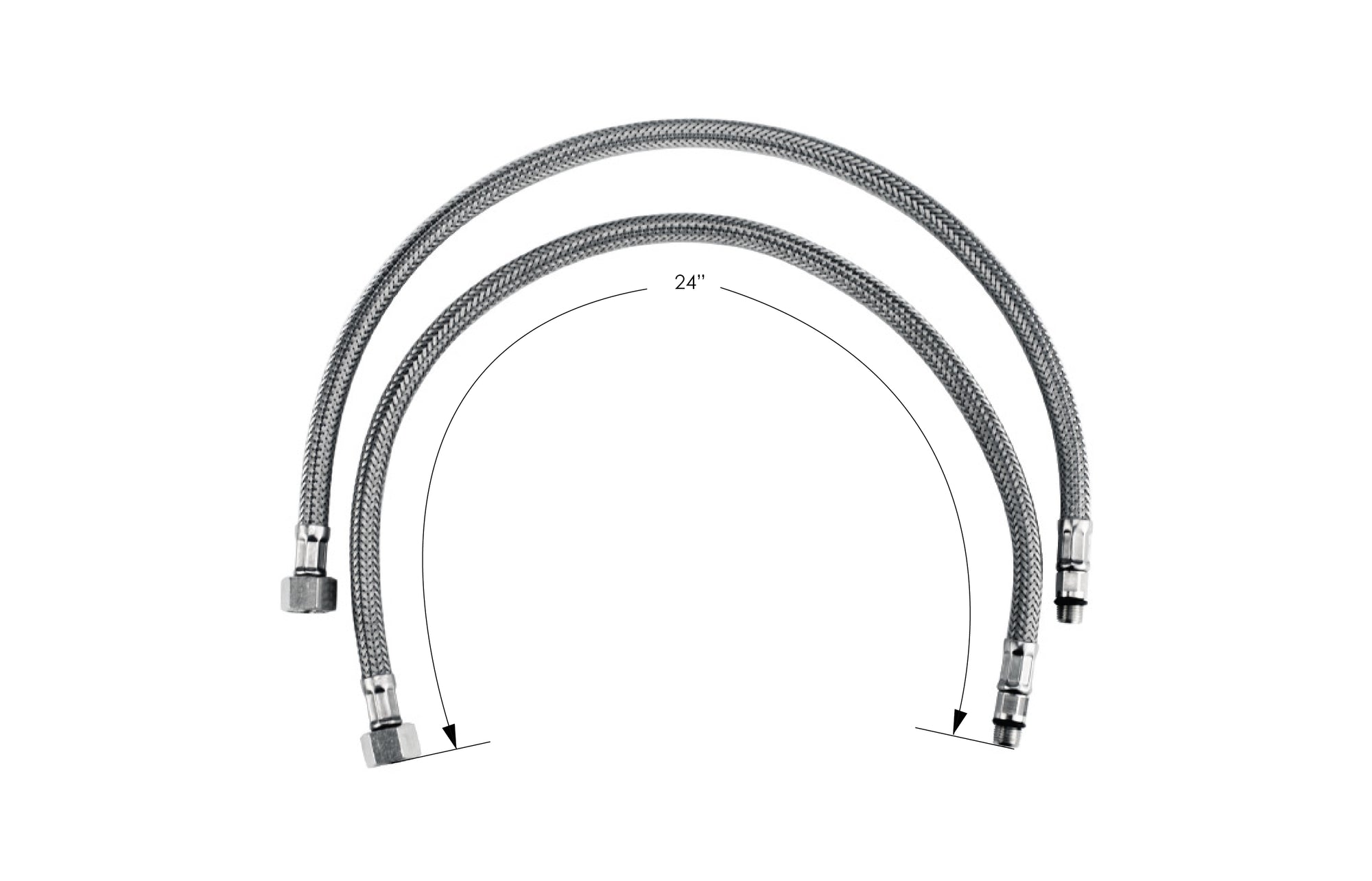 1 Pair of 24" Hoses for Single hole bar and bidet faucet Kit - VB19002